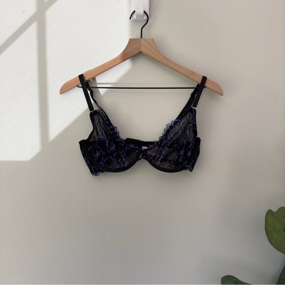 Savage X Fenty Lace Underwire Bra Bralette Adjustable Spaghetti Straps Sparkly - Picture 1 of 11